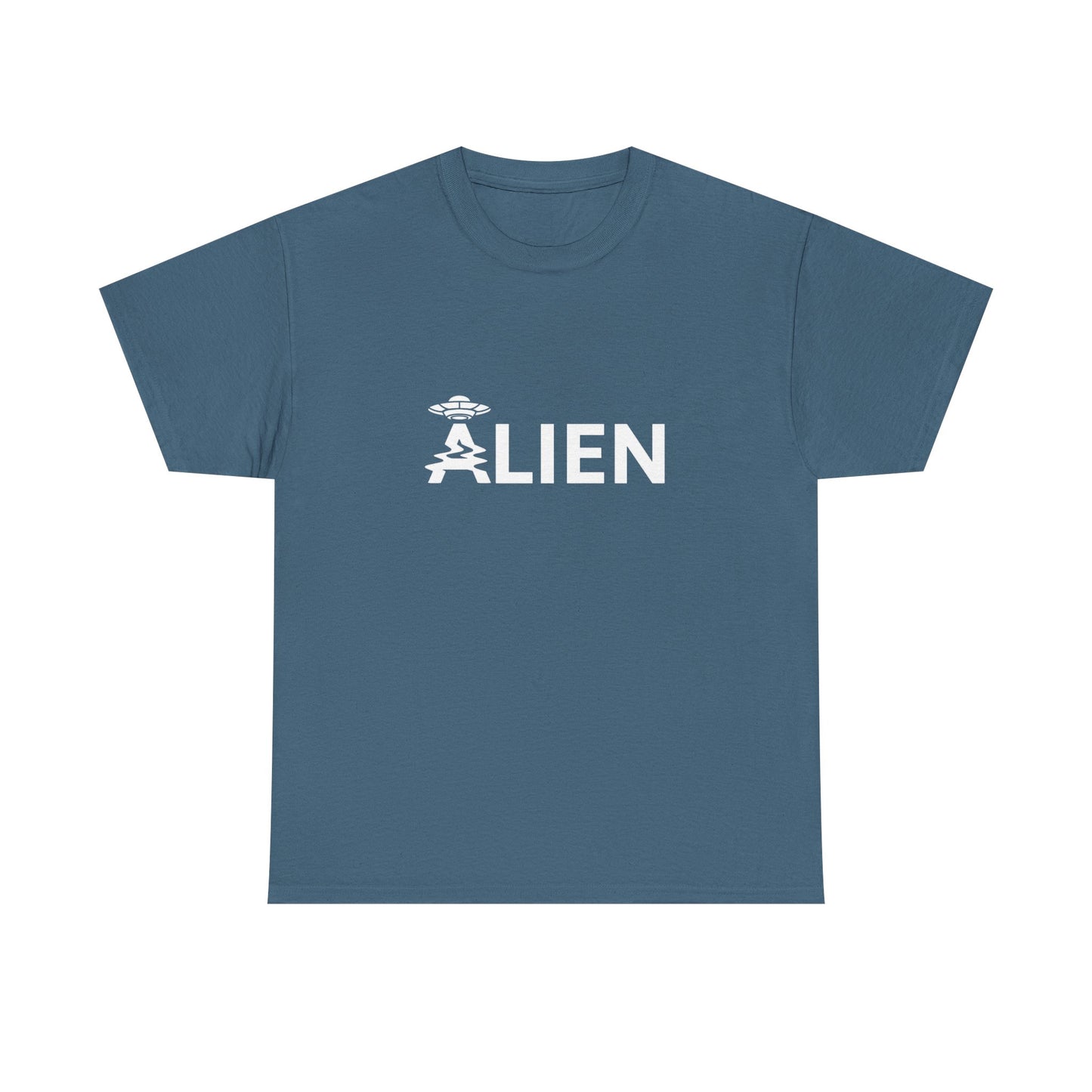 Alien Space Craft Landing Funny Graphic T Shirt Unisex Heavy Cotton Tee