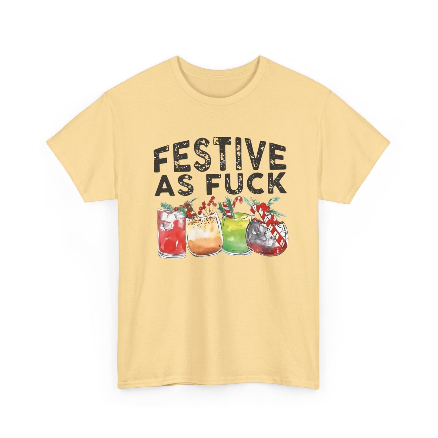 Festive AF Funny Christmas Spirit Graphic T Shirt ADULT NEW