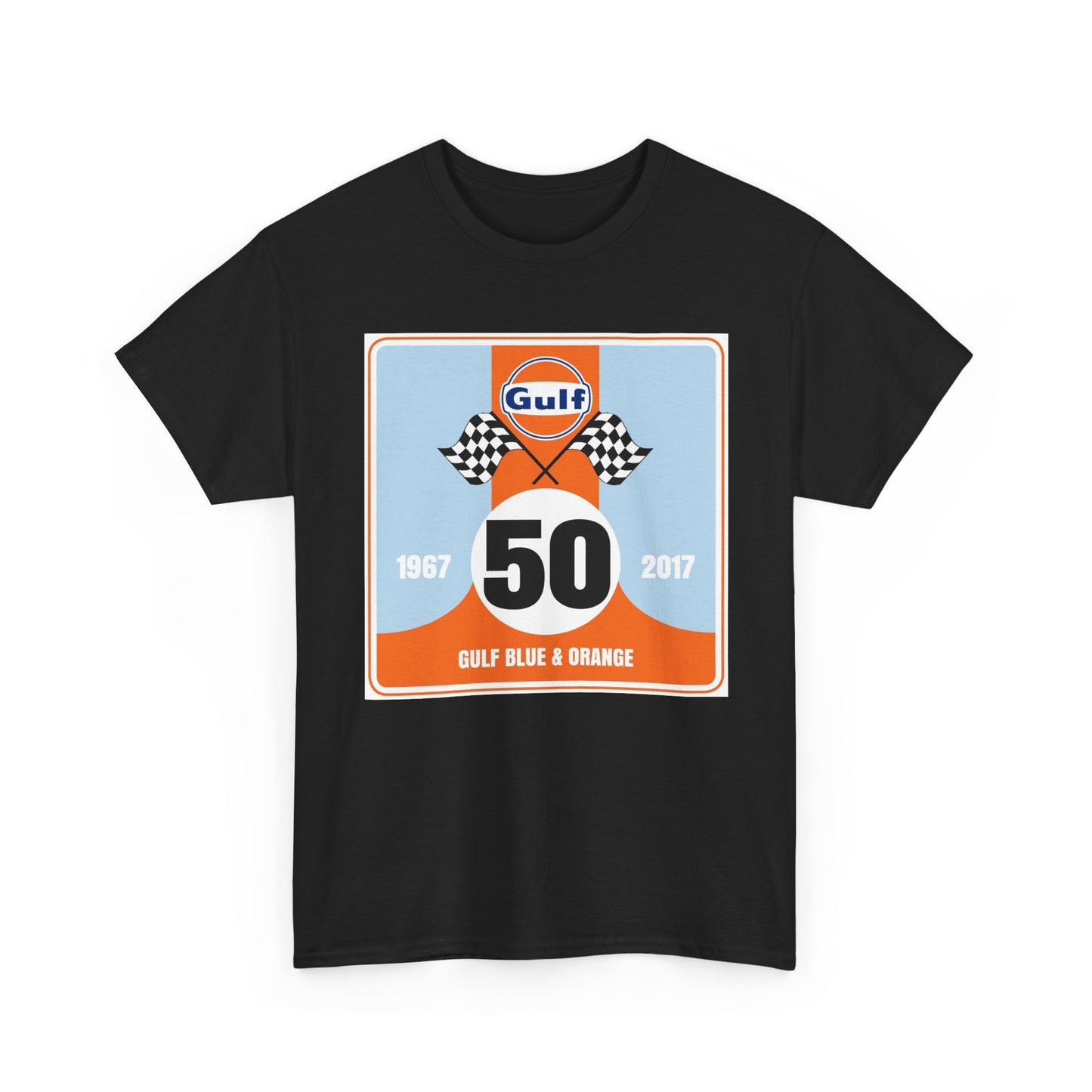 Gulf Racing Graphic T Shirt Vintage Unisex Heavy Cotton Tee