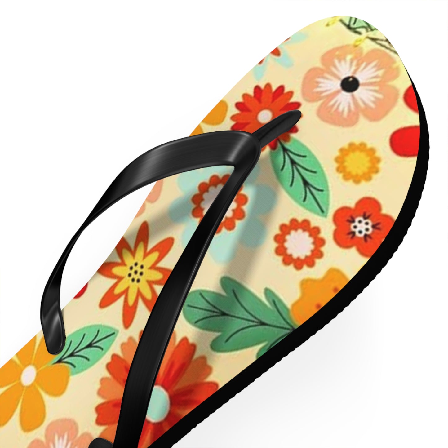 Waves And Sun Sandals Tropical Flowers Summer Flip Flops Slides BRAND NEW