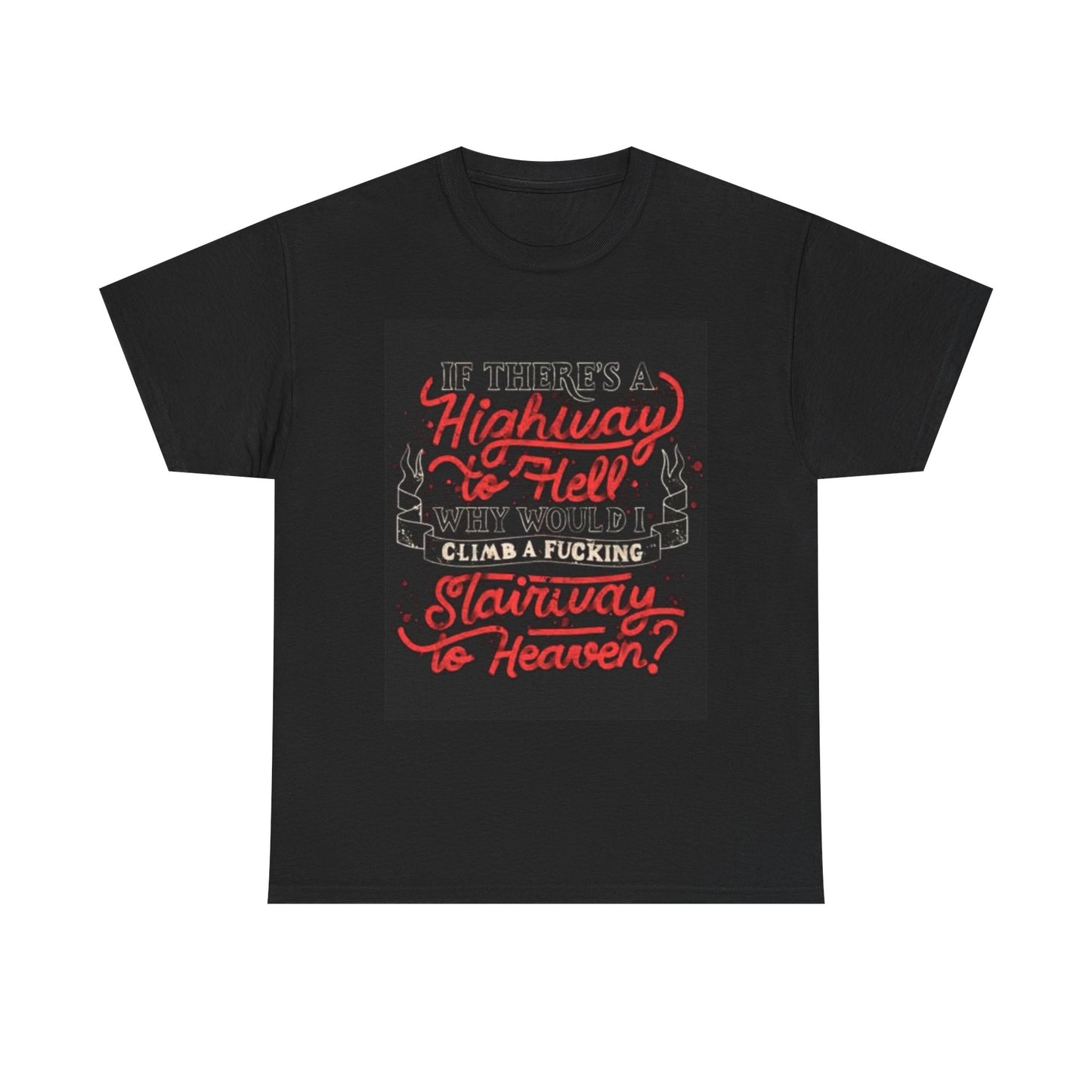 Highway To Hell Graphic T Shirt Funny Led Zeppelin Unisex Heavy Cotton Tee