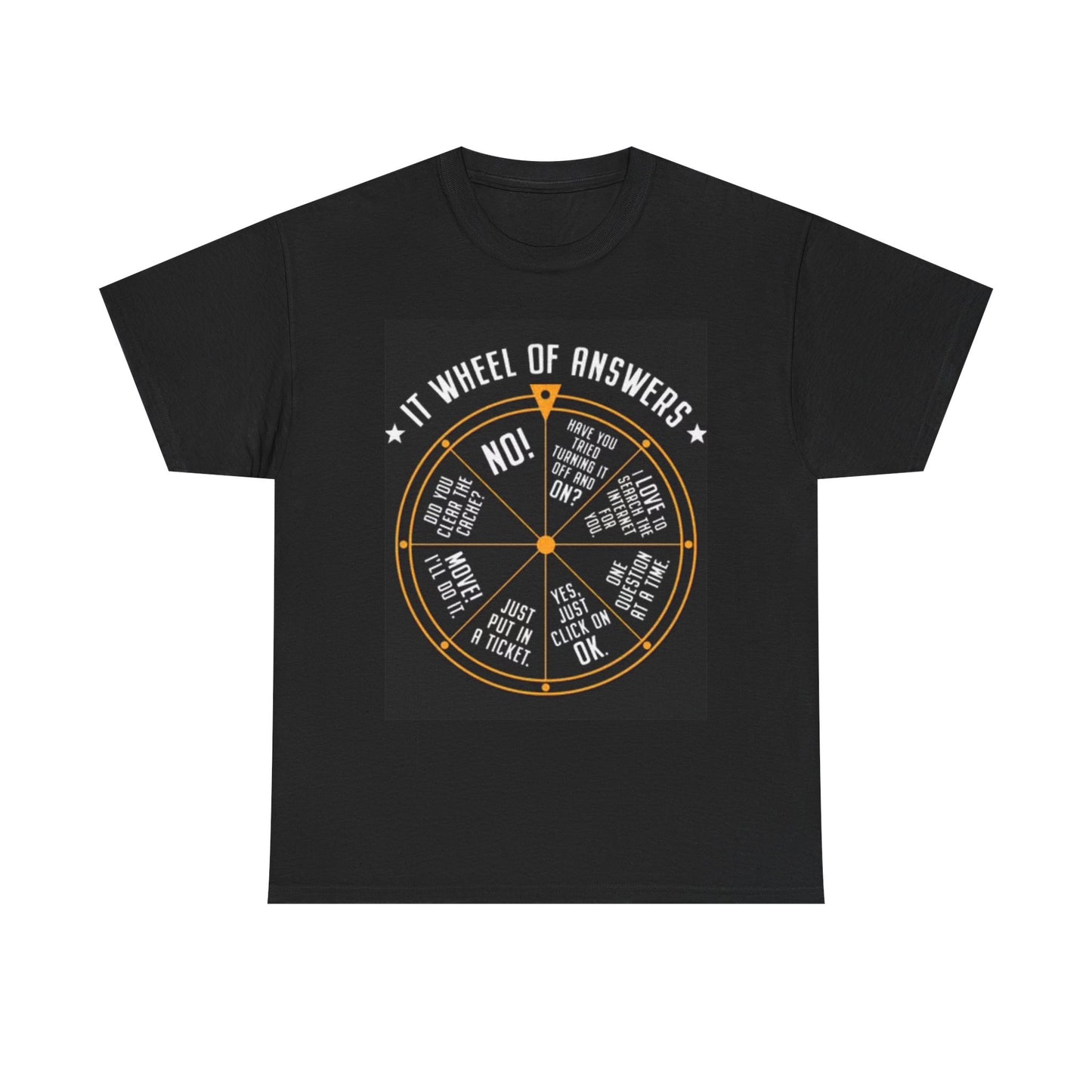 It Wheel Of Answers T Shirt Graphic Funny Comedy Jeopardy Unisex Heavy Cotton