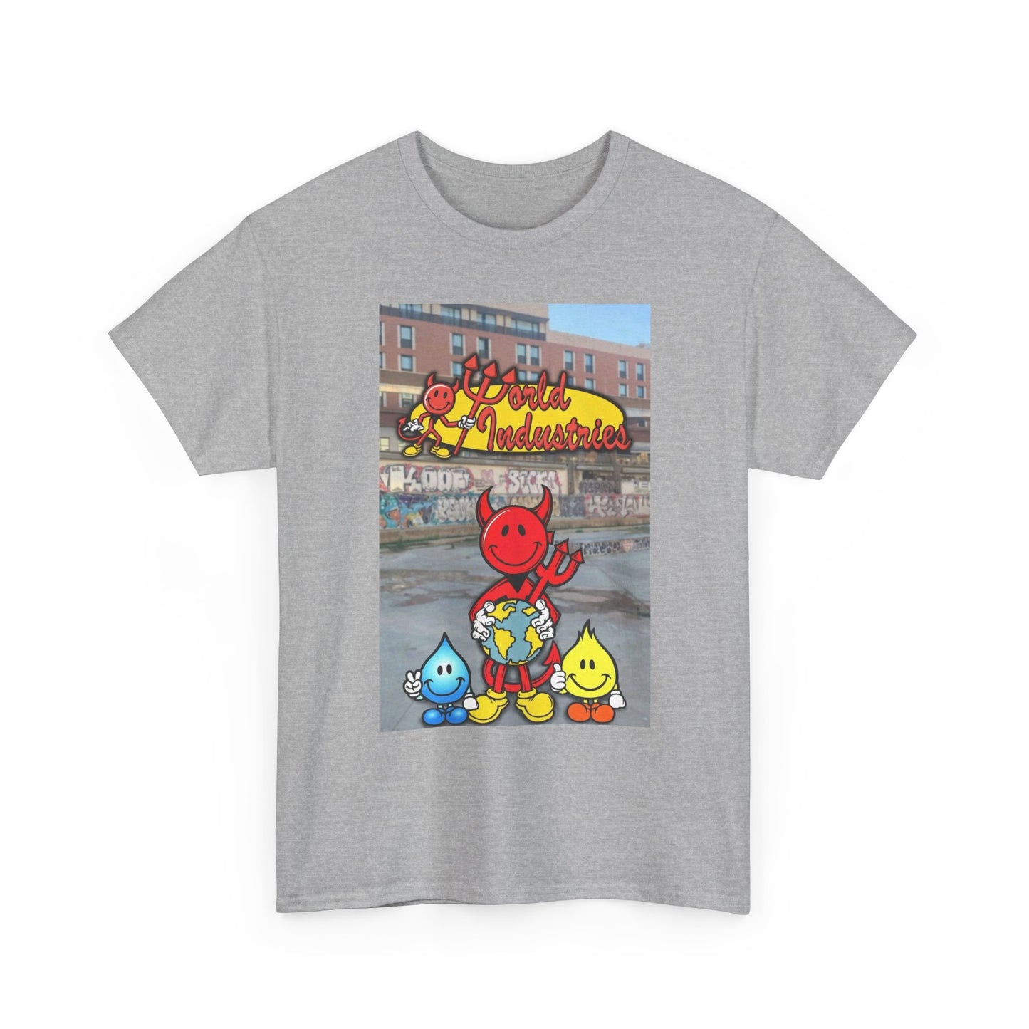World Industries Graphic T Shirt Vintage Skateboarding Unisex Heavy Cotton Tee 1