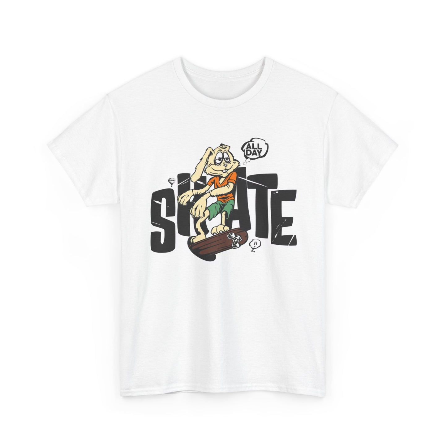 Skate All Day T Shirt Graphic Unisex Heavy Cotton Tee