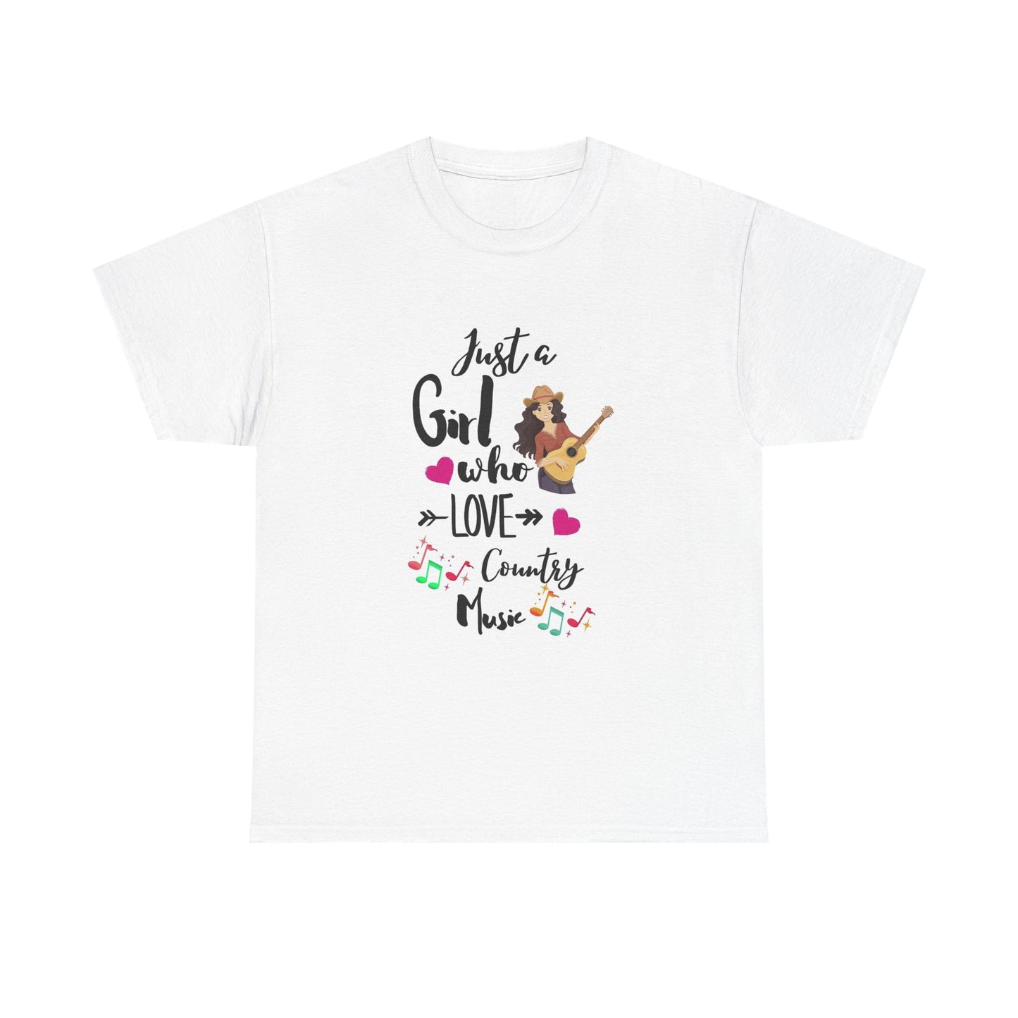 Just A Girl Who Loves Country Music Tshirt Retro Cowgirl Wallen Unisex Heavy