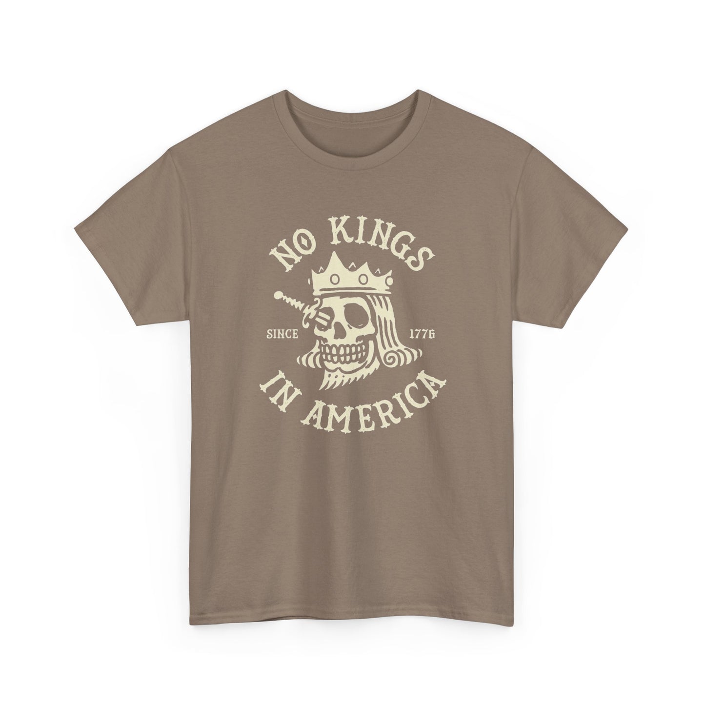 NO KINGS IN AMERICA Graphic T-Shirt Comfy Cotton Tee Brand NEW