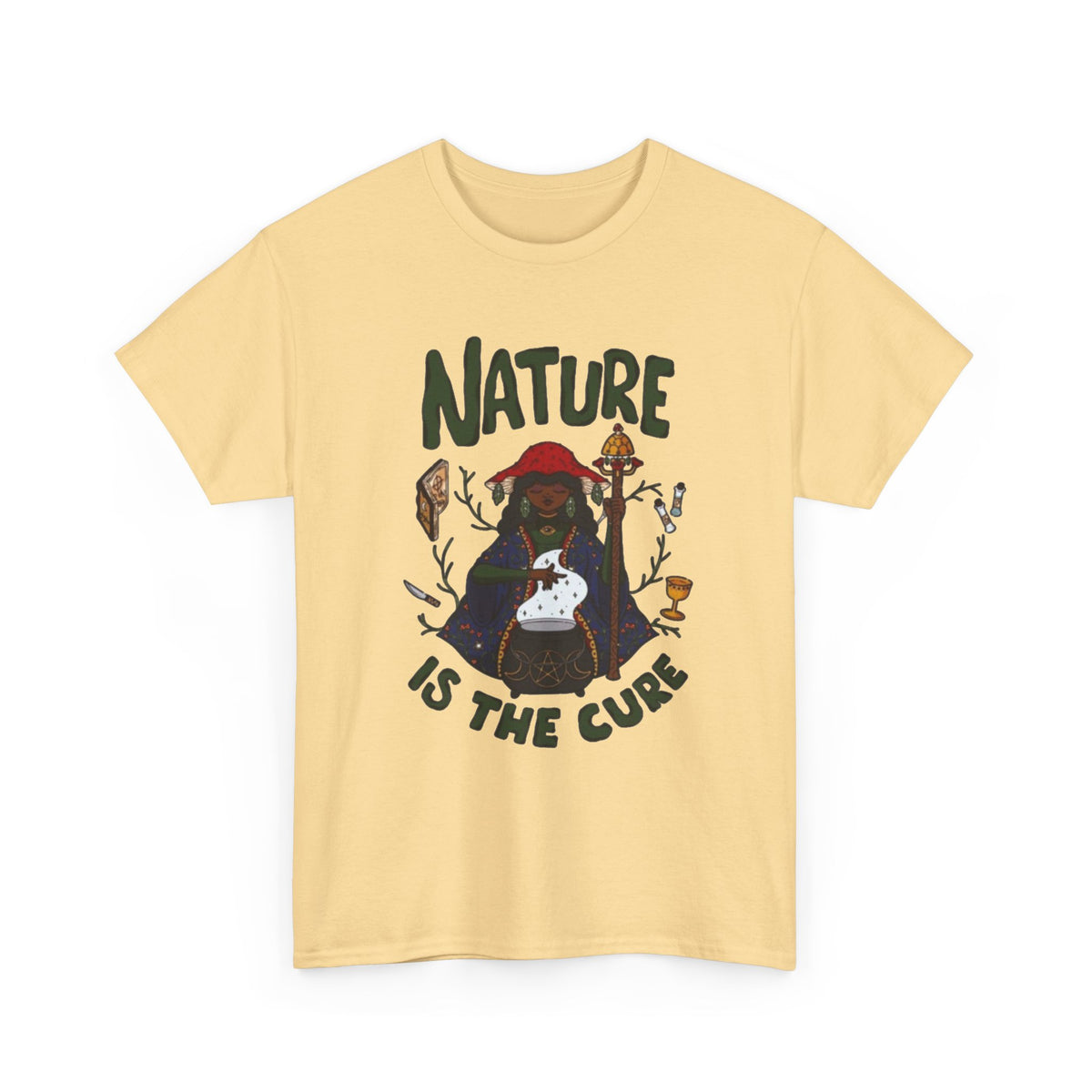 Nature Is The Cure Graphic T Shirt Men's  Heavy Cotton Tee