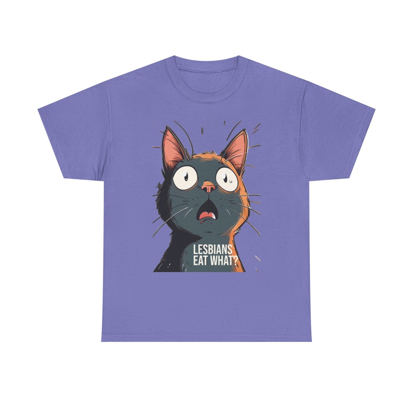 Funny Cat Lesbian Jokes Humor Graphic T Shirt NEW Unisex Heavy Cotton Tee