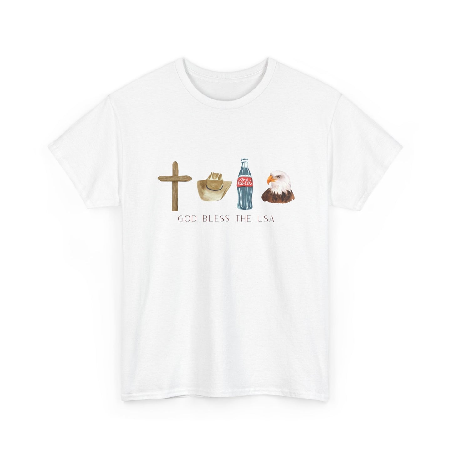 God Bless The USA T Shirt Graphic Men's Heavy Cotton Tee