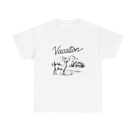 Vacation Camping Graphic T Shirt Unisex Heavy Cotton Tee