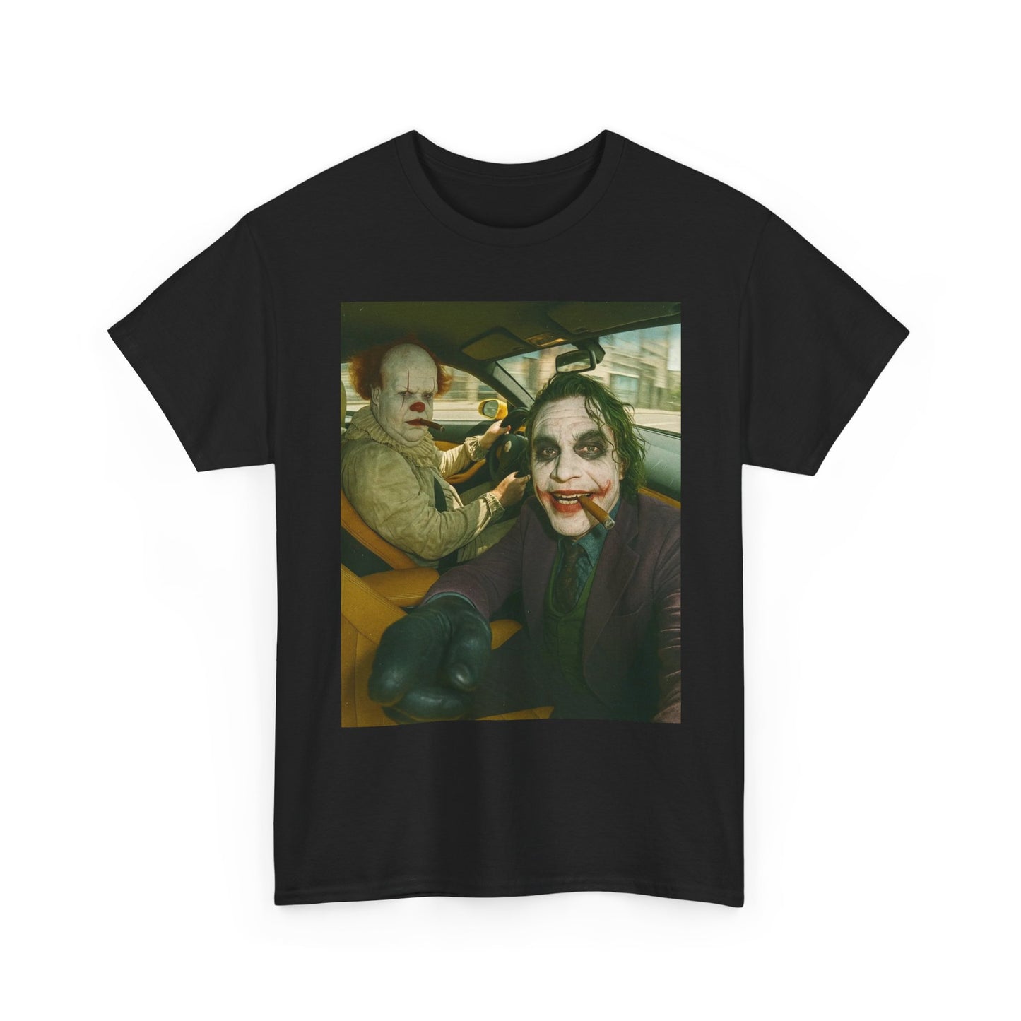 Joker And Pennywise Graphic T Shirt Men's Heavy Cotton Tee - Quality - Modern True to Size