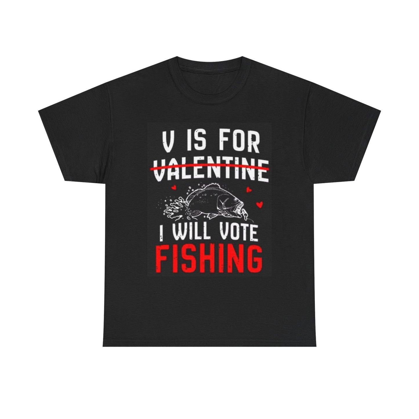 I Vote To Fish T Shirt Retro Funny Valentines Jokes Unisex Heavy Cotton Tee