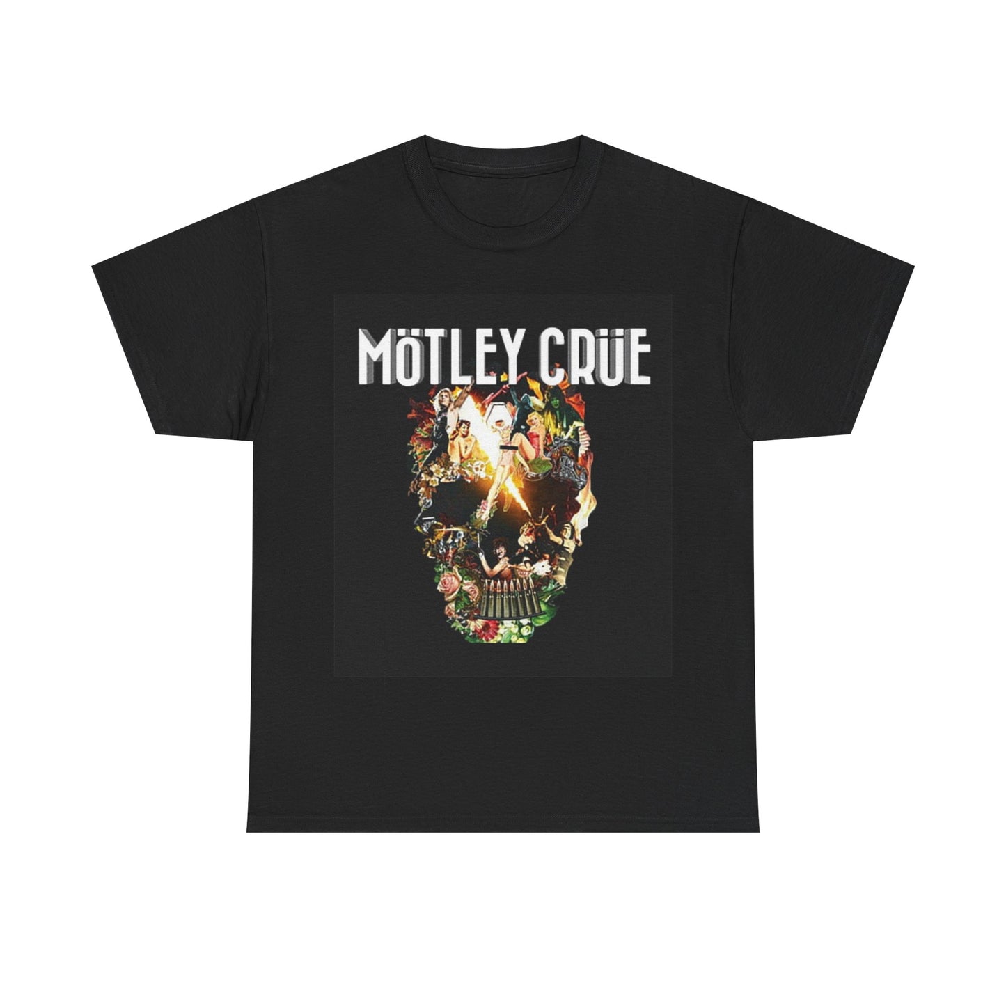 Motley Crue vintage skull graphic tee retro rock Unisex Heavy Cotton Tee