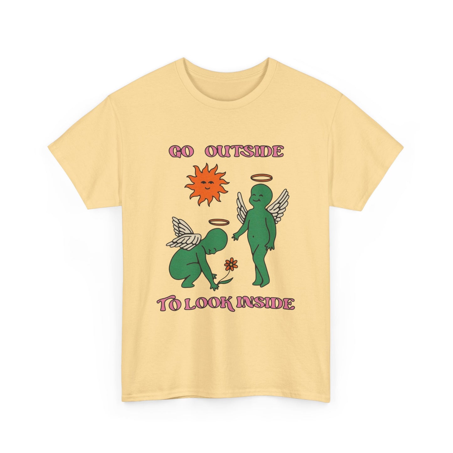Go Outside To Look Inside Graphic T Shirt NEW Adult Unisex Heavy Cotton Tee
