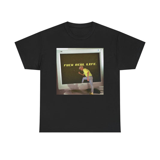 F Real Life Funny Retro Graphic T Shirt ADULT NEW Heavy Cotton Tee