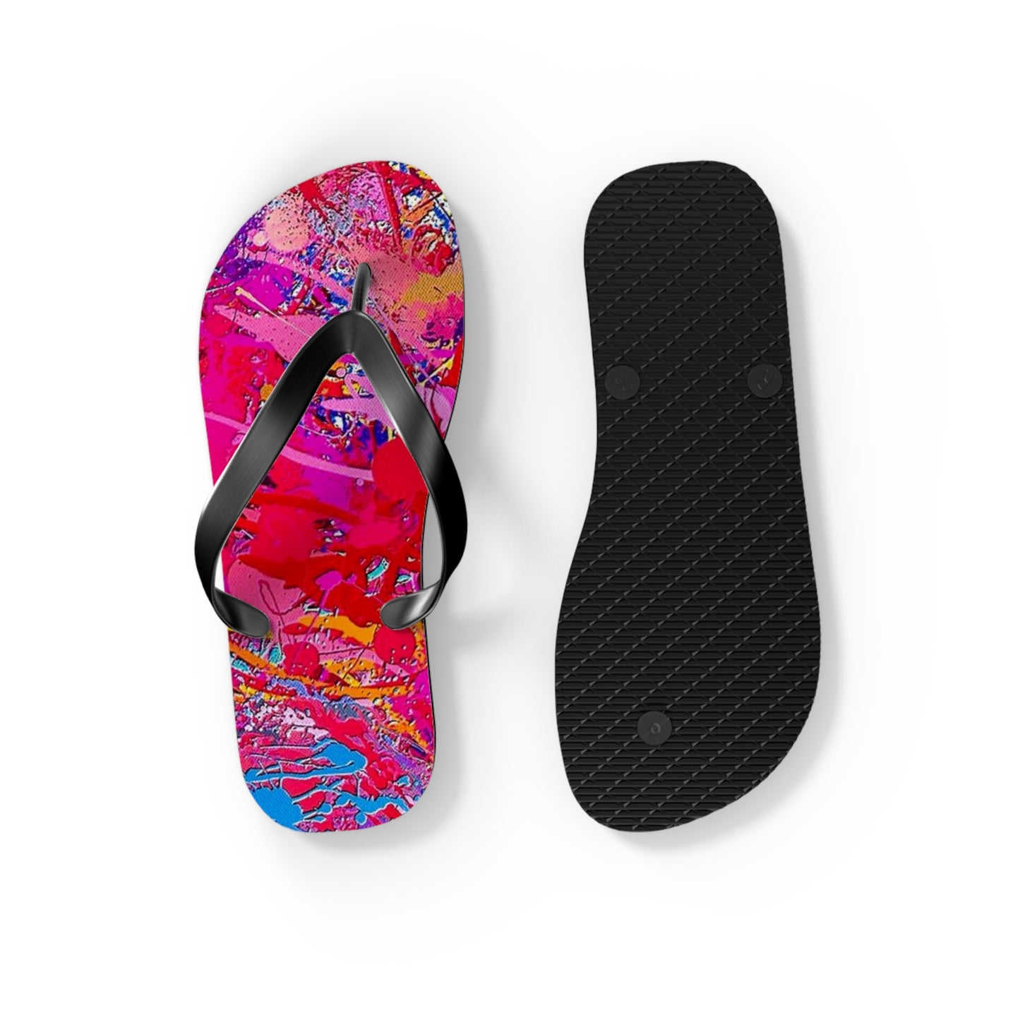 Paint Splatter Mix Flip Flops, Sandals Slides, Summer Footwear, Brand New
