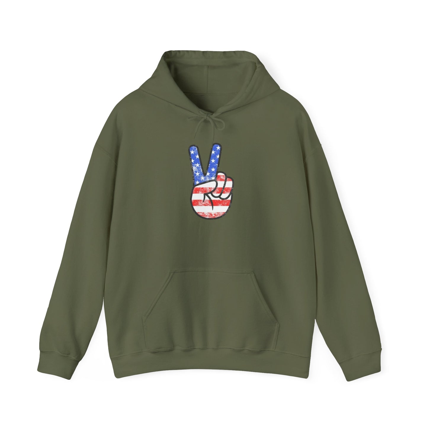 American Flag Peace Sign Retro Graphic Hoodie Heavy Blend™ NEW Sweatshirt