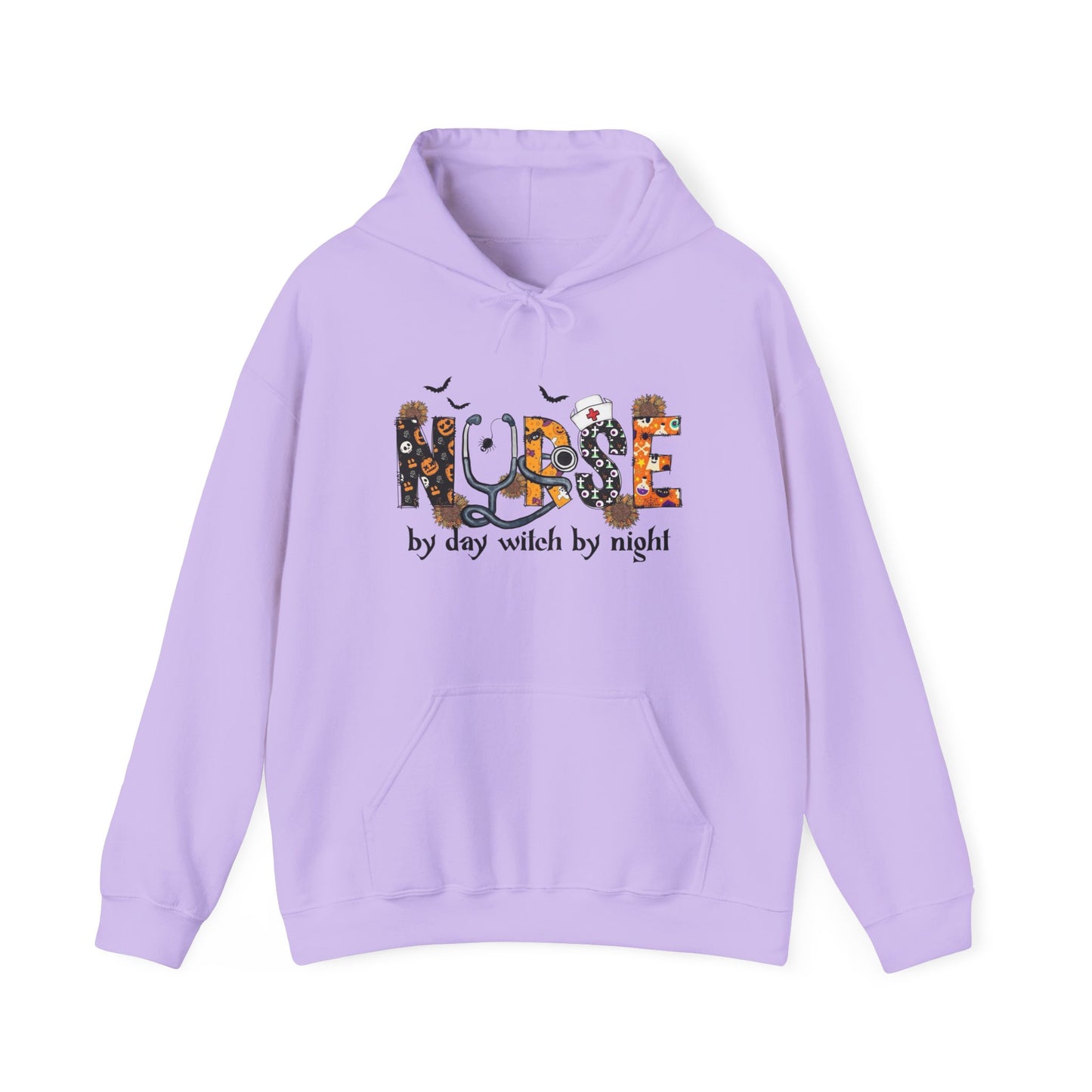 Nurse By Day Witch By Night Graphic Hoodie Unisex Heavy Blend™ Hooded Sweatshirt