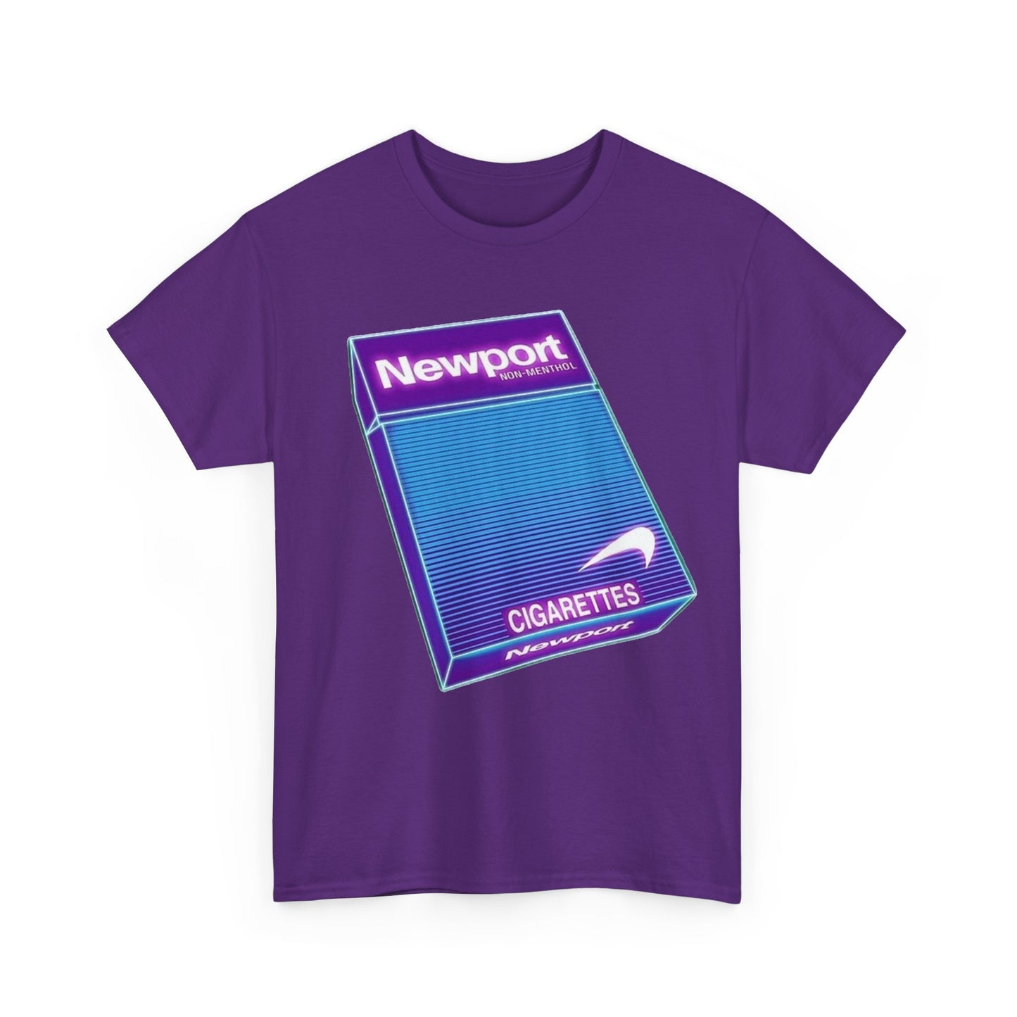 NewPort Tshirt Vintage Cigarette Neon Graphic Retro AD Unisex Heavy Cotton Tee