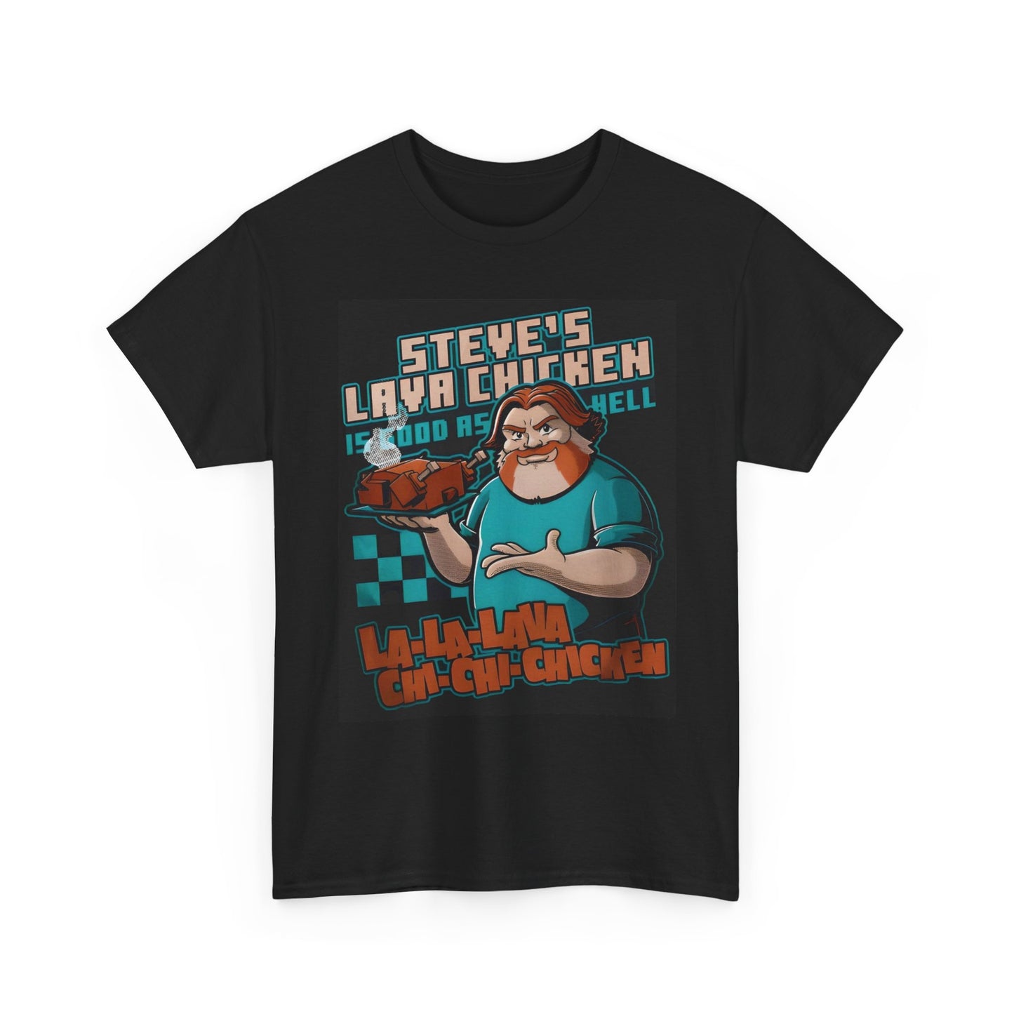 Steve's lava Chicken Graphic T Shirt Retro Character Unisex Heavy Cotton Tee