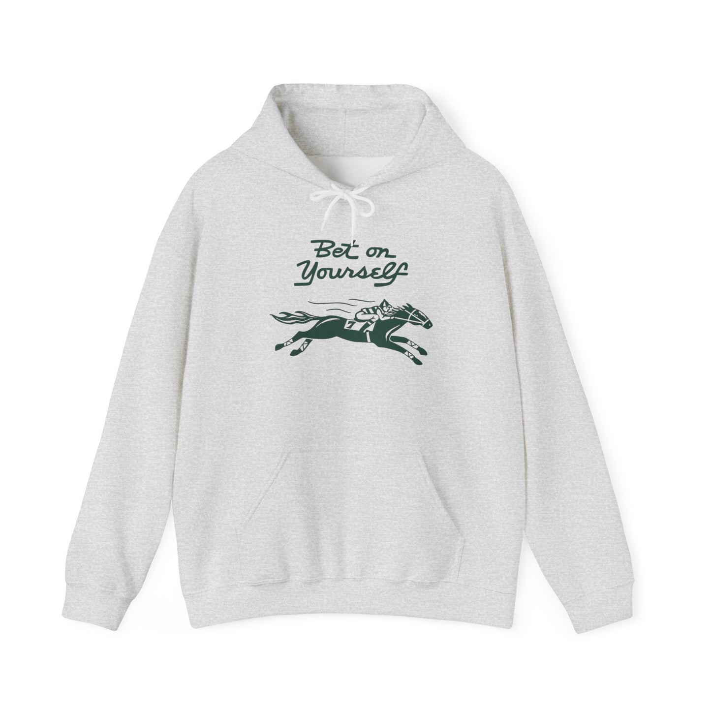 Bet On Yourself Horse Racing Graphic Hoodie Unisex Heavy Blend Hooded Sweatshirt