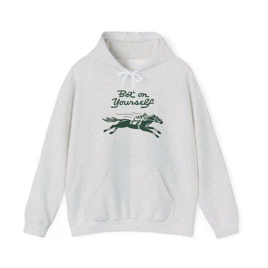 Bet On Yourself Horse Racing Graphic Hoodie Unisex Heavy Blend Hooded Sweatshirt