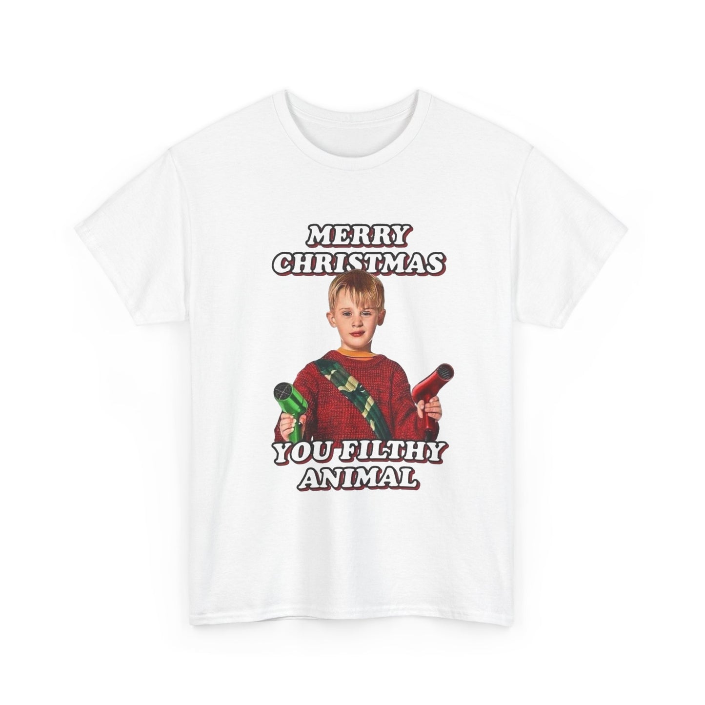 Merry Christmas You Filthy Animals Graphic T Shirt Home Alone Funny Tee