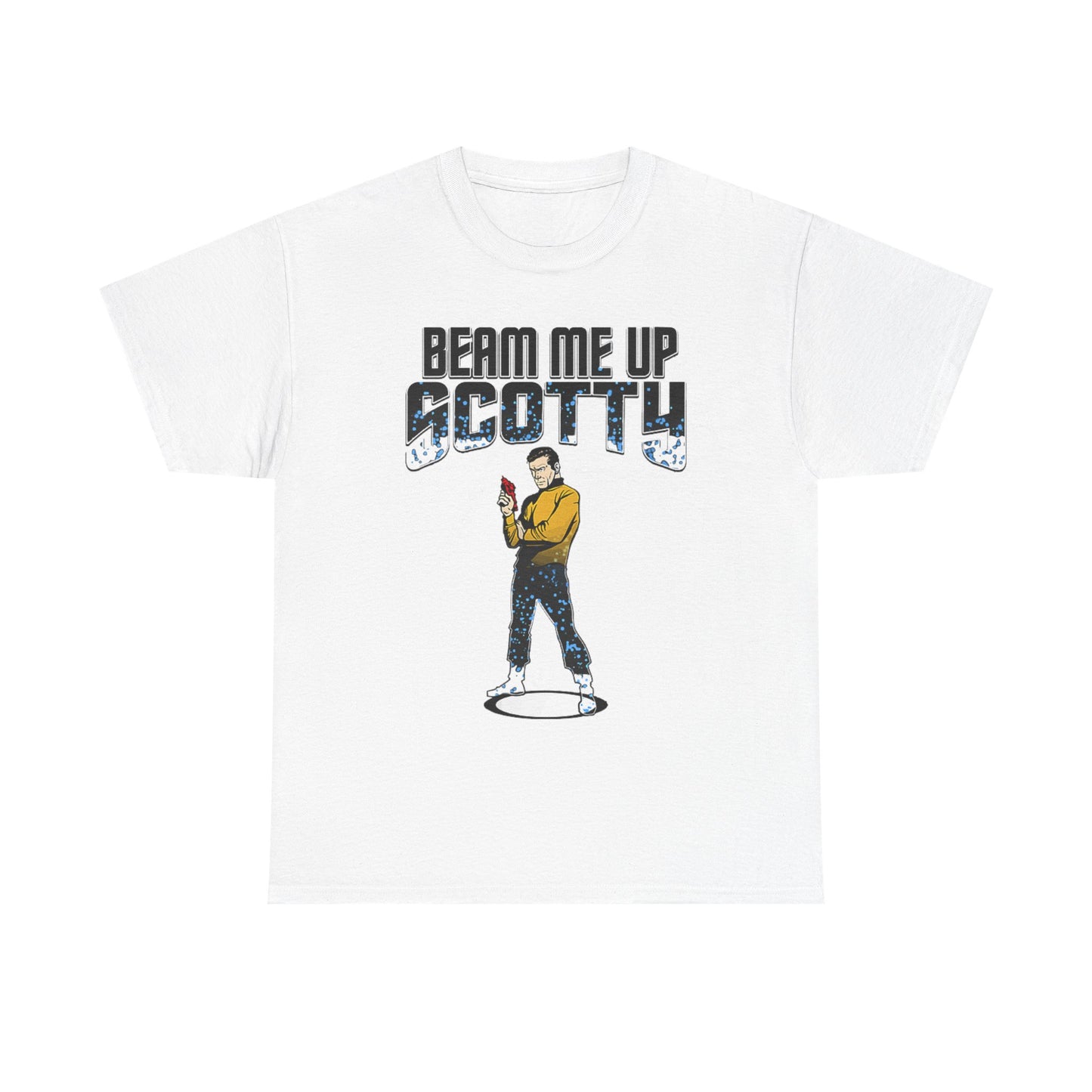 Beam Me Up Scotty Shirt Vintage Retro Graphic Sci Fi Aliens Unisex Heavy Cotton