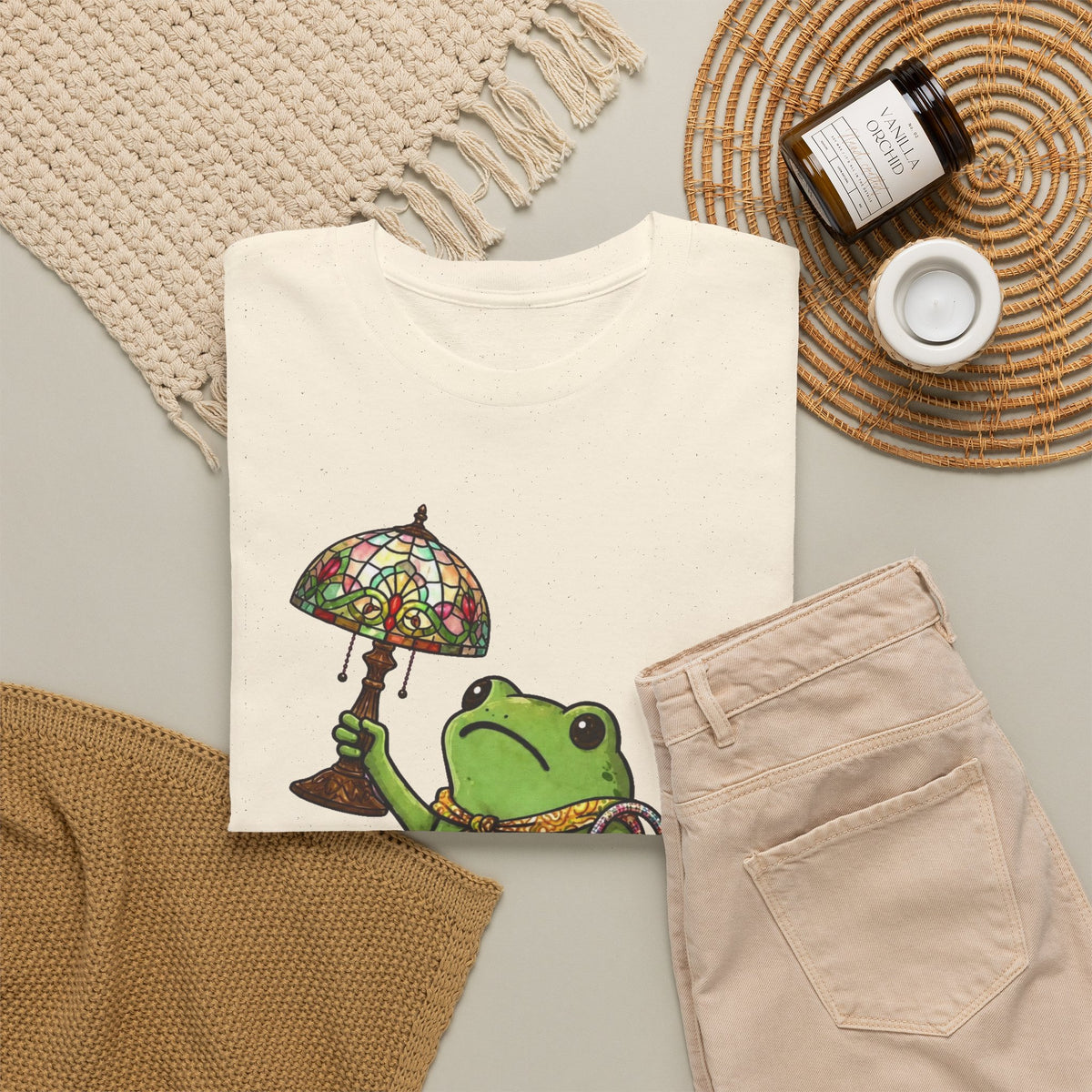 Frog Thrifting at Dawn T-Shirt Funny Men's Graphic Tee