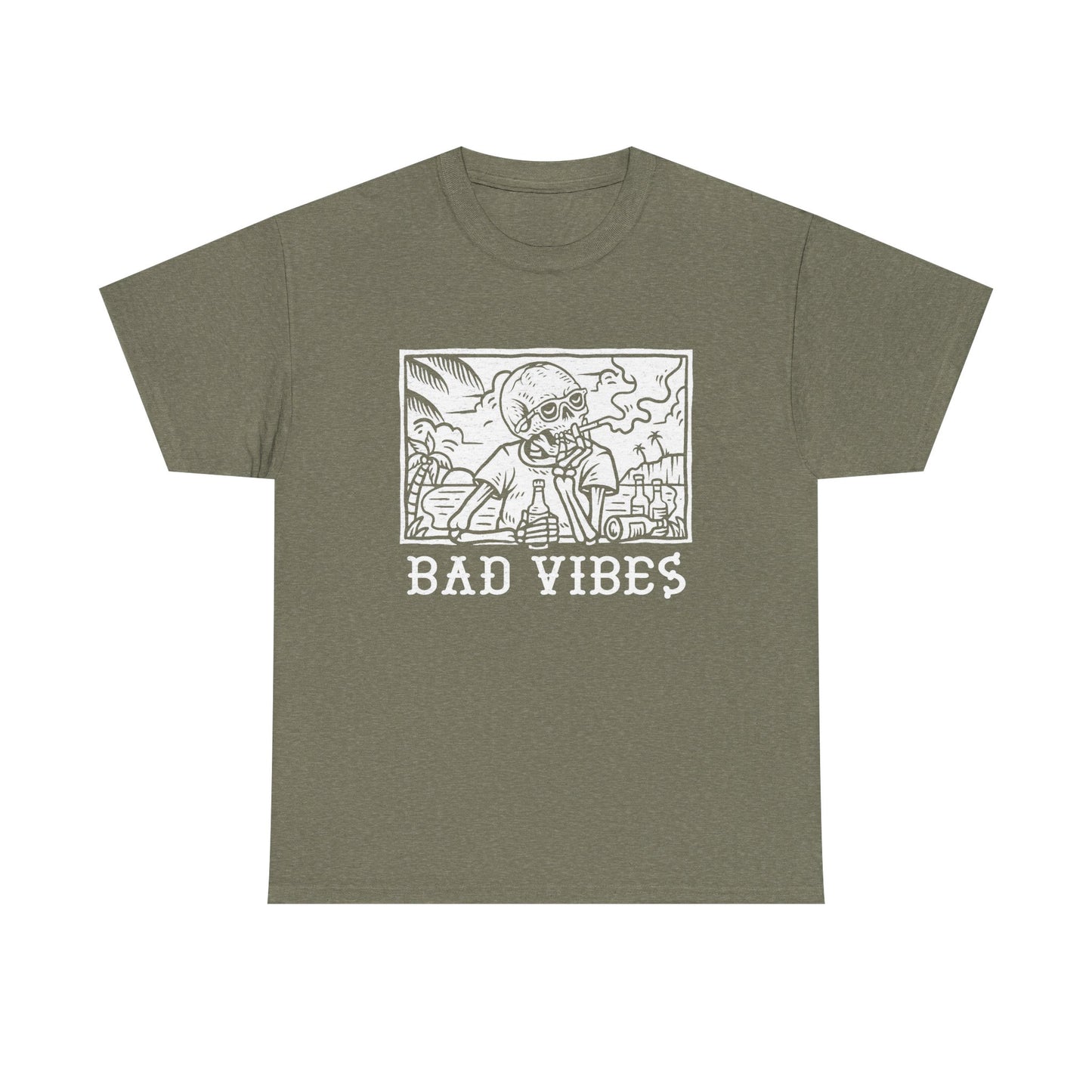 Bad Vibes Graphic T Shirt NEW Unisex Heavy Cotton Tee