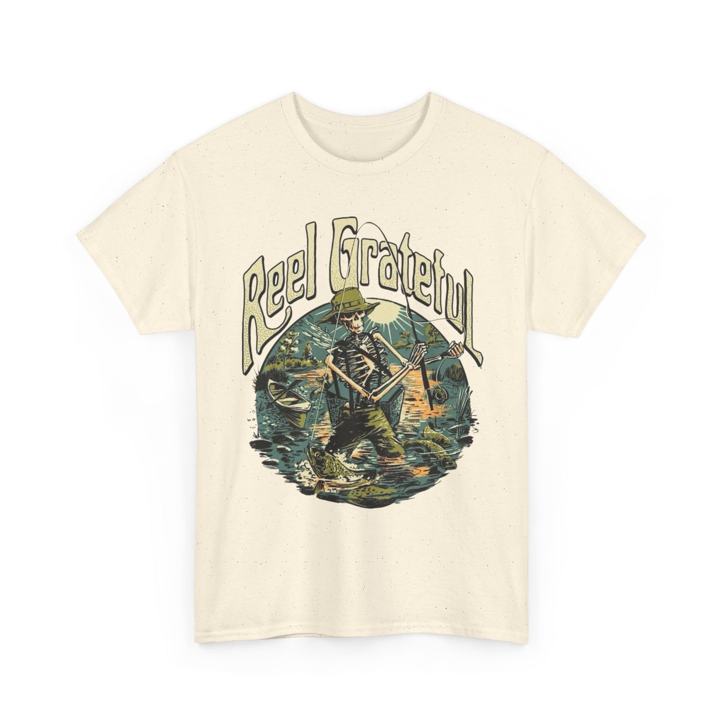 Reel Grateful Fishing Graphic T Shirt Unisex Cotton Tee Gift NEW