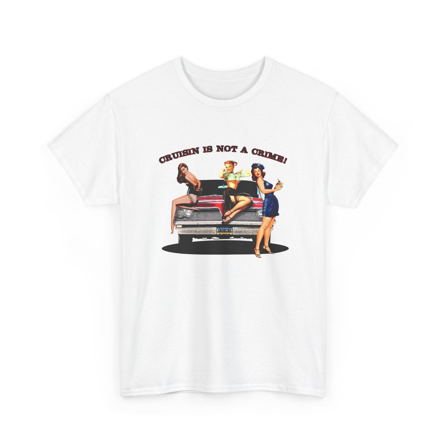 Vintage Car Models Crusin Graphic T-Shirt Unisex Heavy Cotton Tee Gift NEW