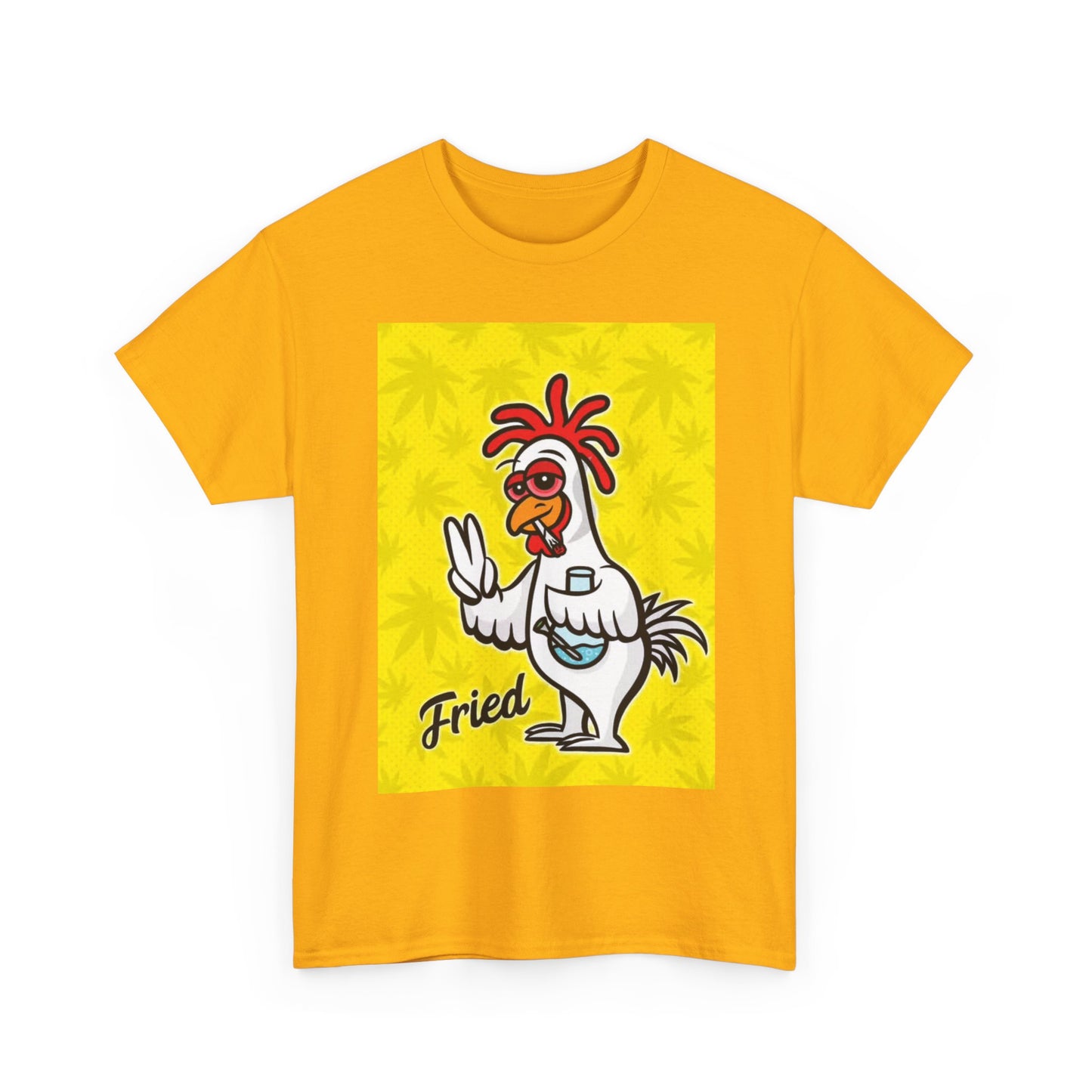 Fried Chicken Tshirt Funny Weed Graphic Bong 420 Unisex Heavy Cotton Tee