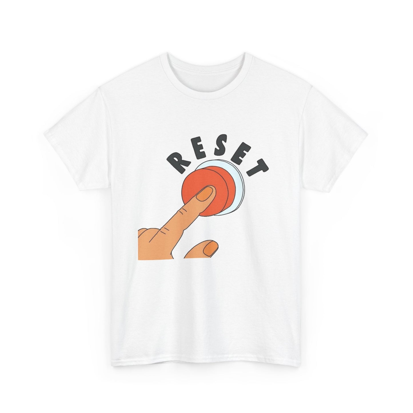 Hit The Reset Button Graphic T Shirt NEW Unisex Heavy Cotton Tee