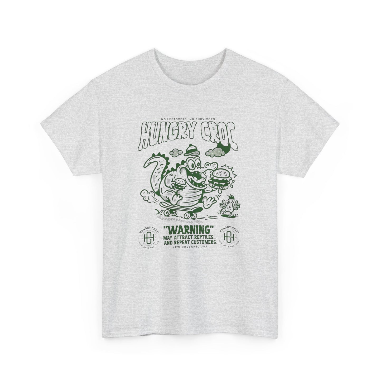 Hungry Croc Alligator Graphic T-Shirt Comfy Cotton Tee Brand NEW