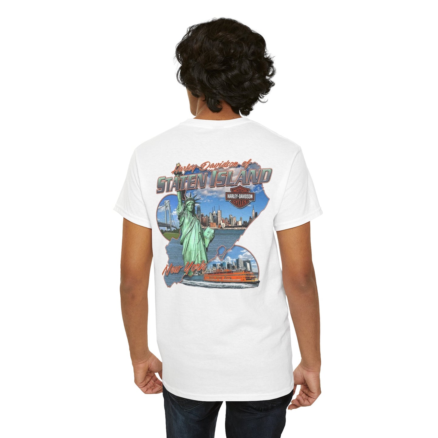 Harley Davidson New York Graphic T Shirt Vintage Unisex Heavy Cotton Tee