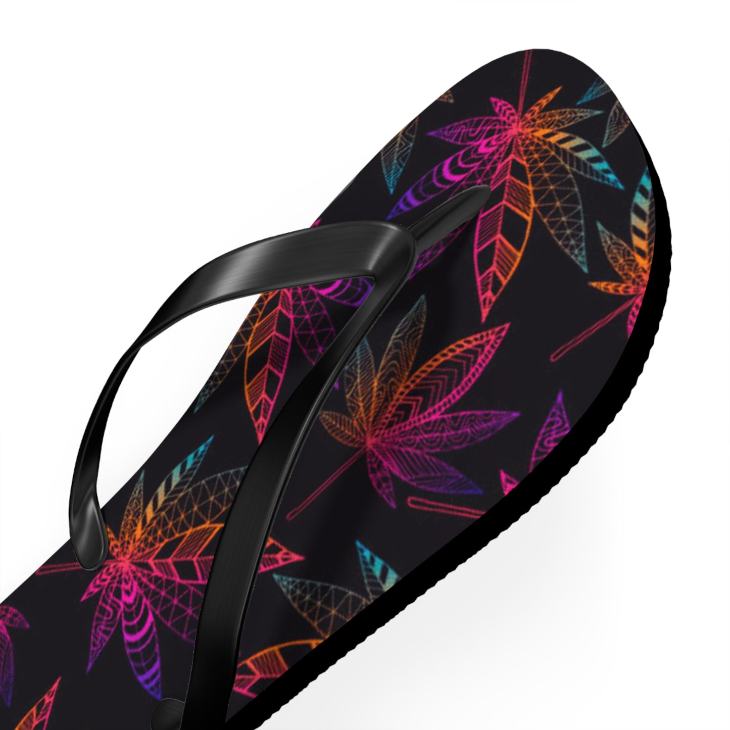 WAVES And SUN Co Sandals Weed Leaf - Flip Flops -Slides Summer Beach BRAND NEW
