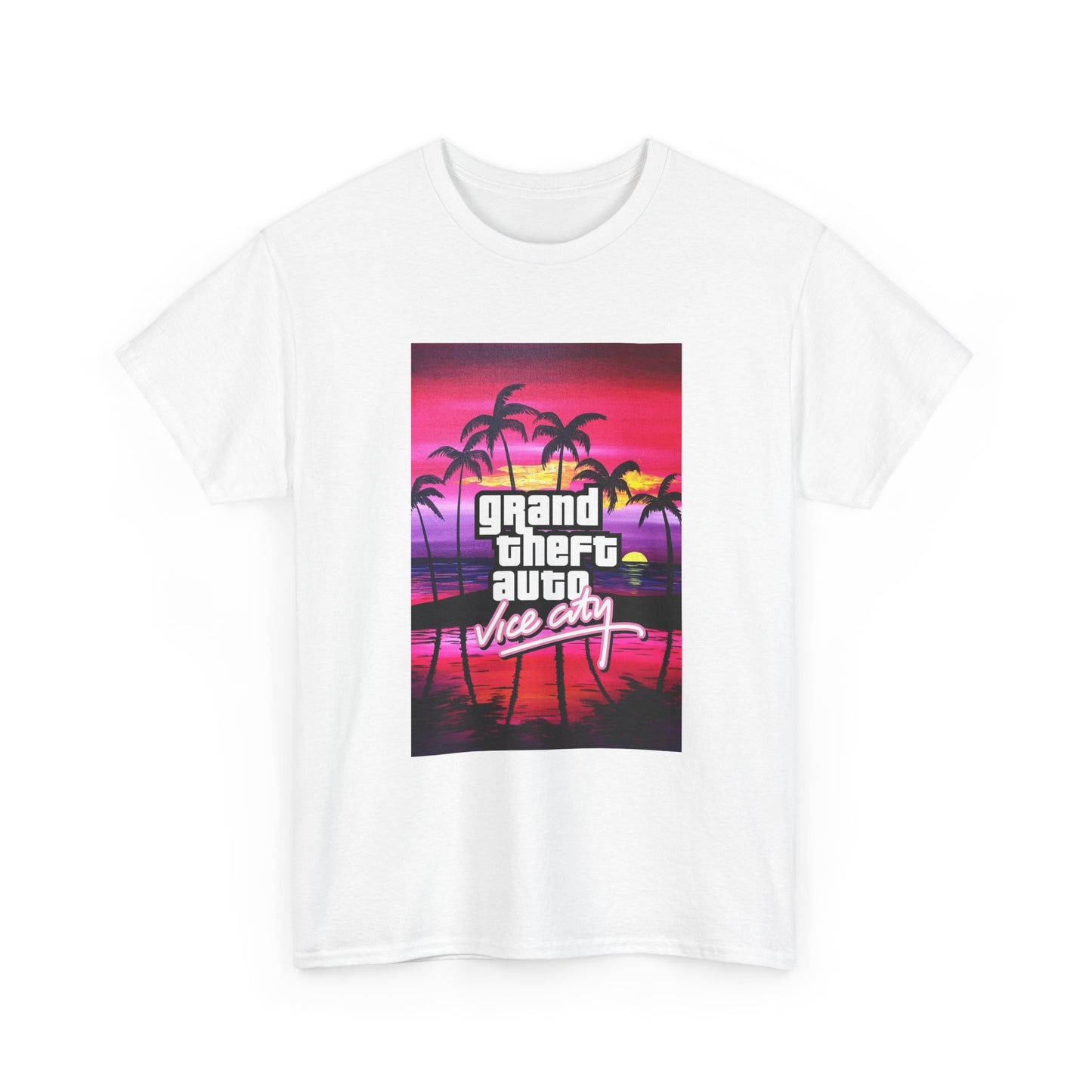 Grand Theft Auto Tshirt Vice City Retro Gaming Graphic Unisex Heavy Cotton Tee 0