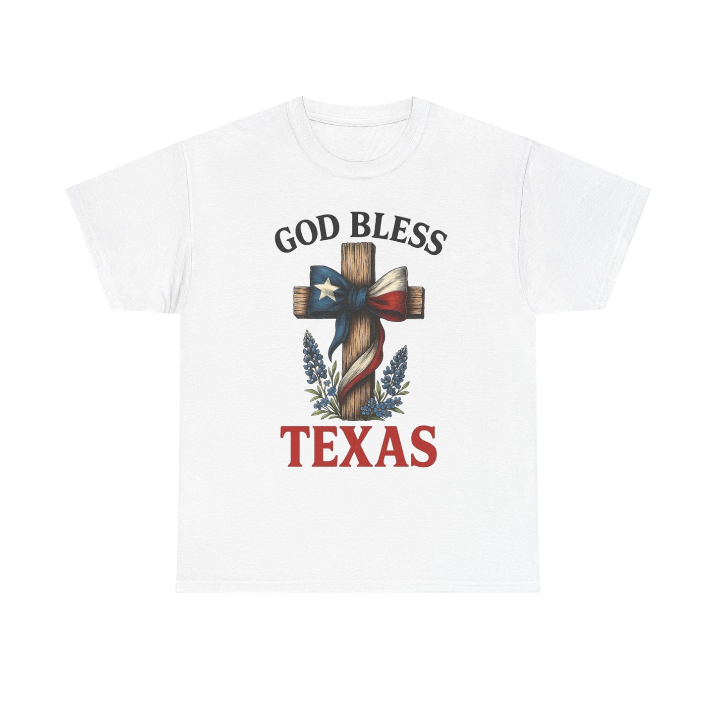God Bless Texas Graphic T Shirt Unisex Heavy Cotton Tee GIFT