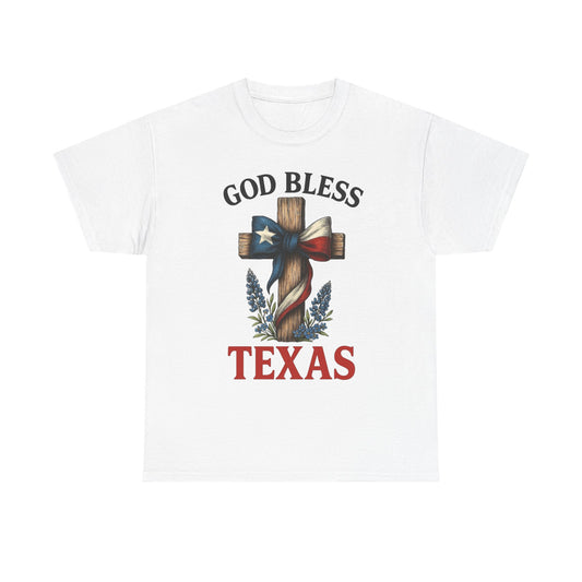 God Bless Texas Graphic T Shirt Unisex Heavy Cotton Tee GIFT