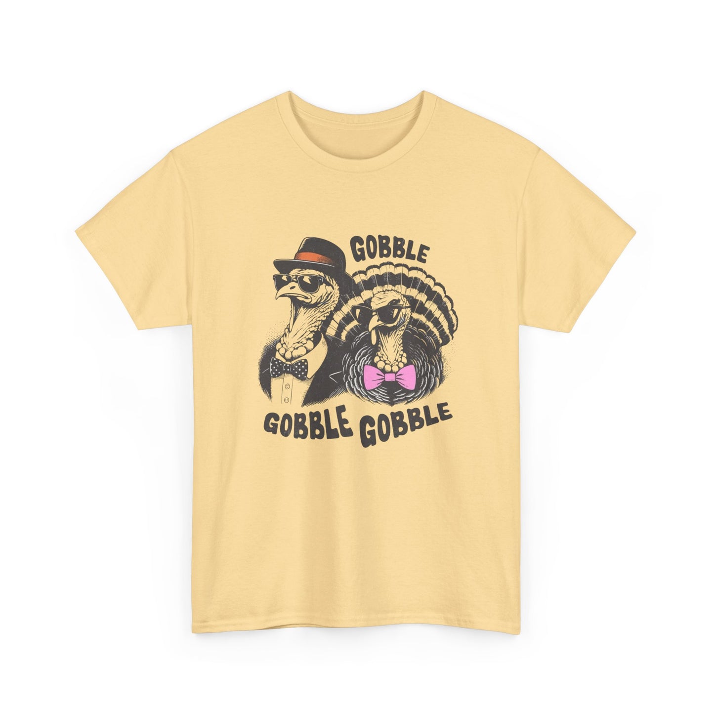Thanksgiving Gobble Funny Turkey Graphic T Shirt NEW Unisex Heavy Cotton Tee