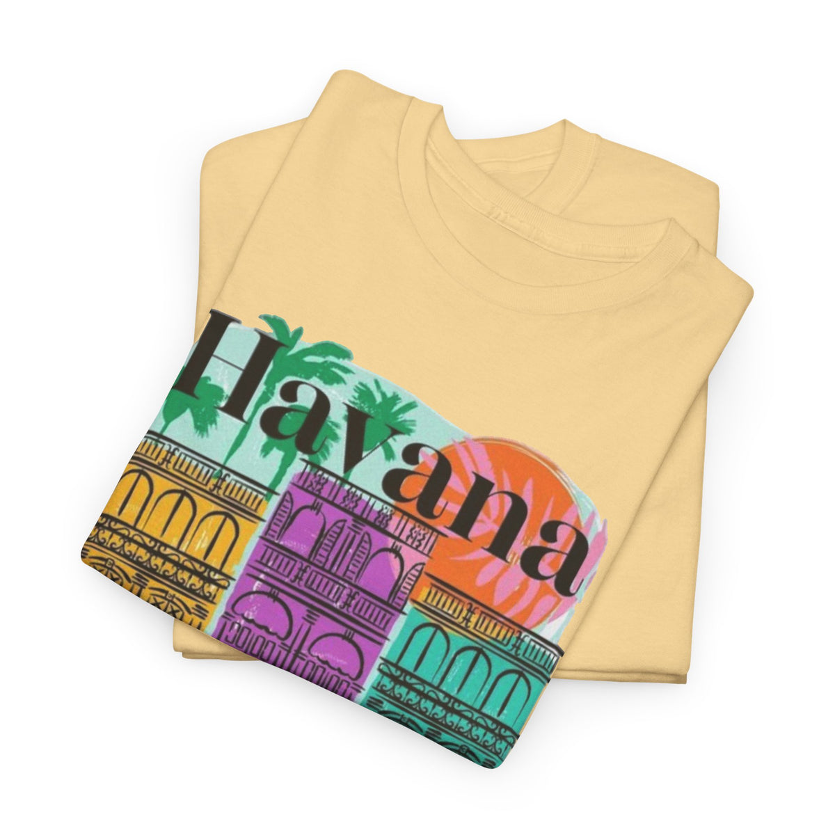 Havana Cuba Graphic T Shirt Men's Retro Travel Art Heavy Cotton Tee