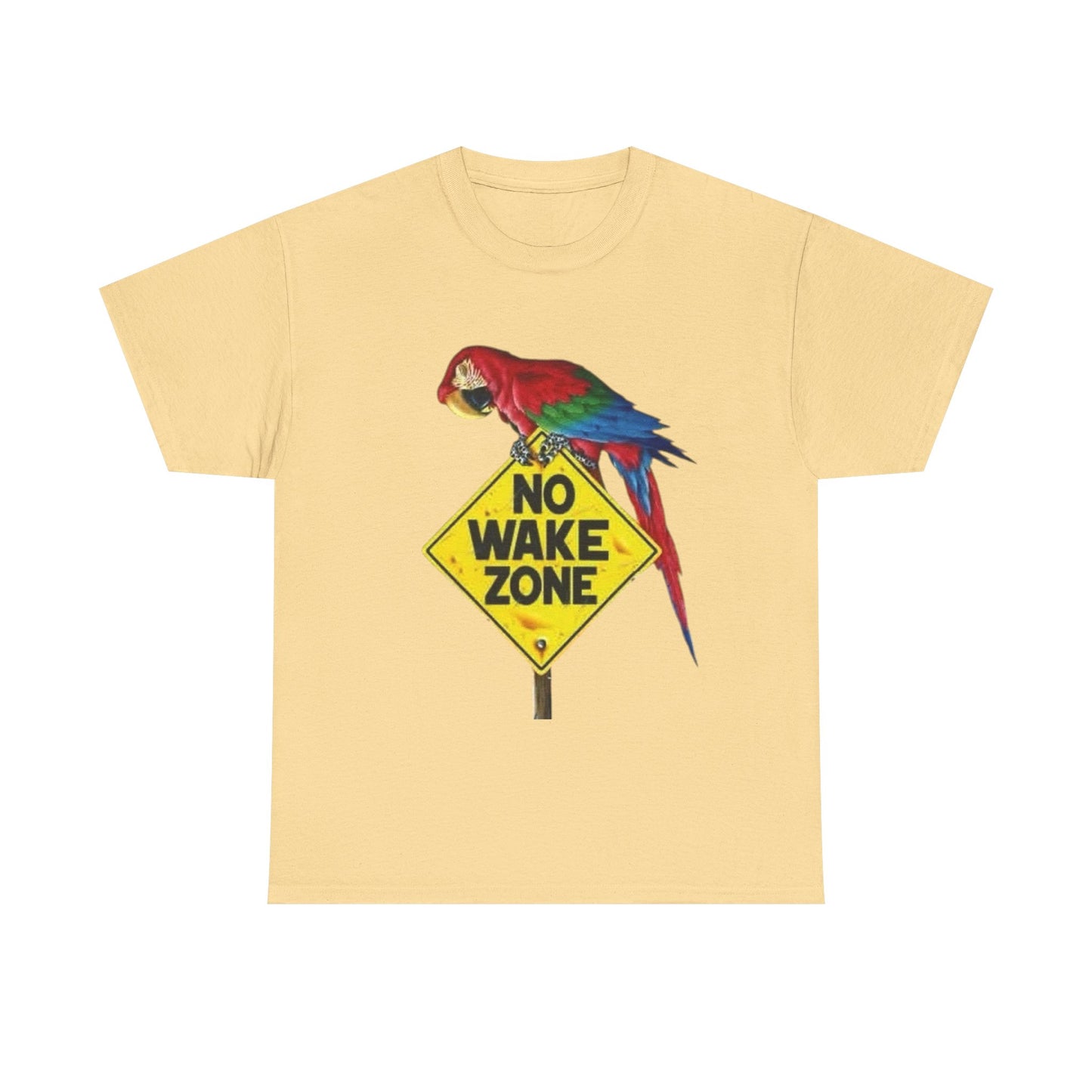No Wake Zone Parrots Buffett Graphic T-Shirt Unisex Heavy Cotton Tee NEW
