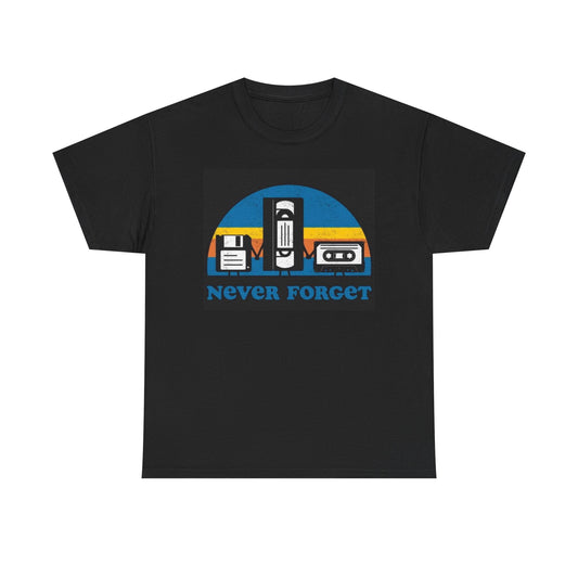 Never Forget VHS Tape Funny Graphic T Shirt Cotton Tee Apparel New