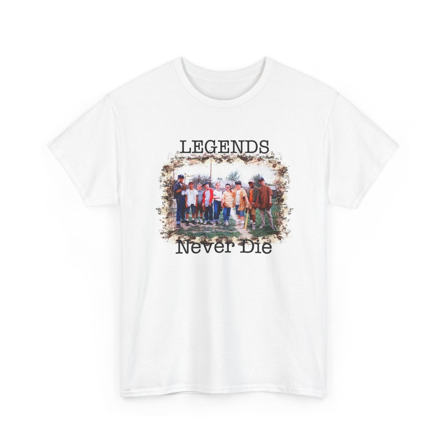 Legends Never Die Graphic T Shirt Vintage The Sandlot Retro Unisex Heavy Cotton