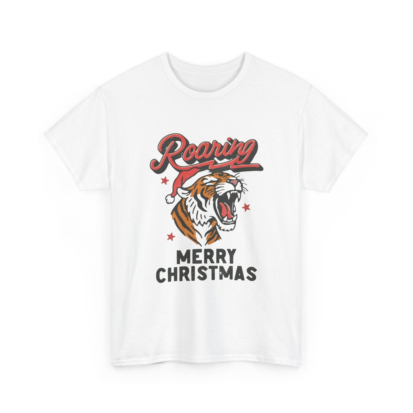 Roaring Merry Christmas Graphic T Shirt NEW Unisex Heavy Cotton Tee