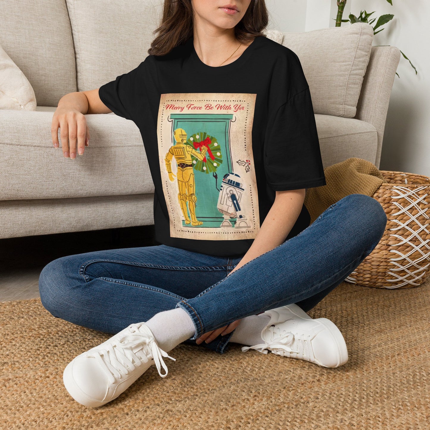 Merry Force Be With You Graphic T Shirt Vintage Star wars Christmas holidays