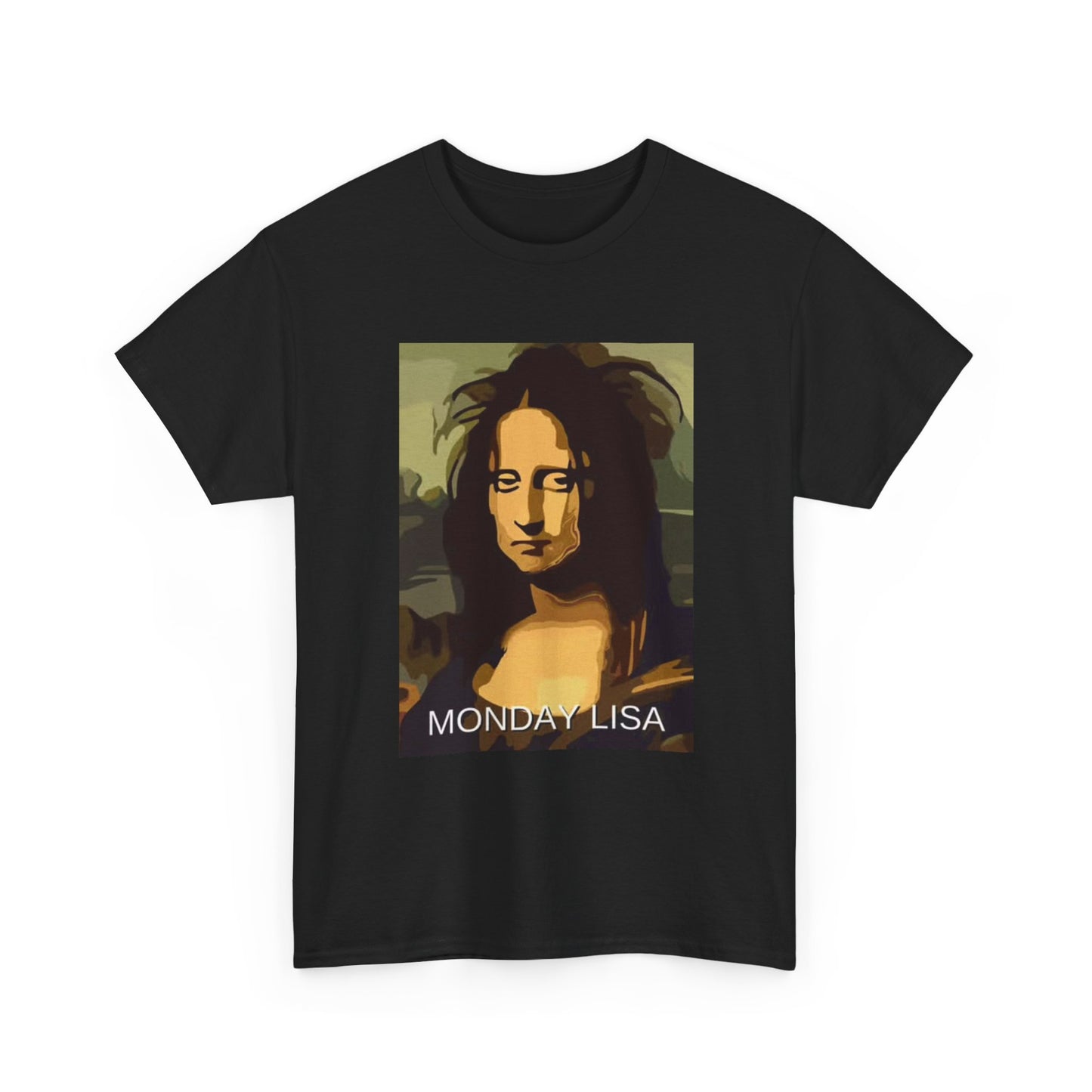 Monday Lisa Mona Lisa Painting Funny Shirt Graphic Gift Unisex Heavy Cotton Tee