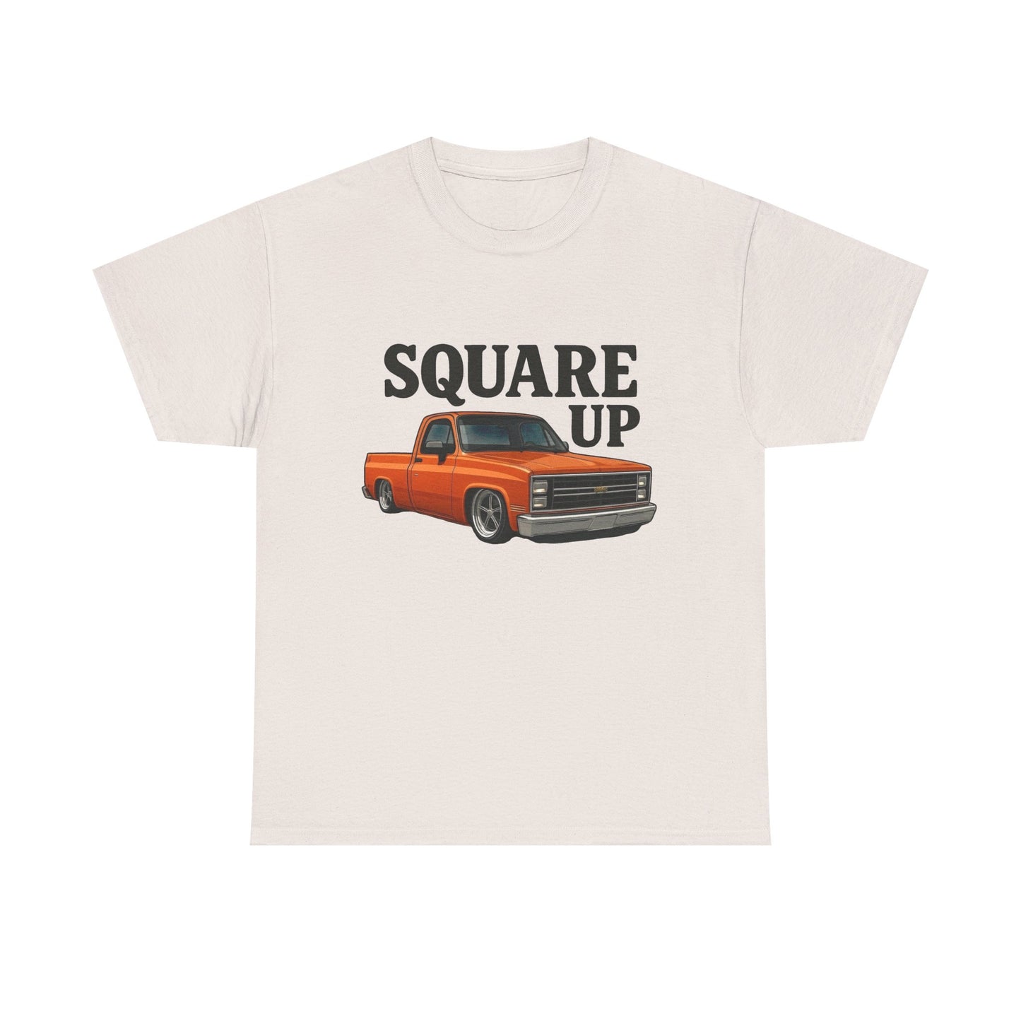 Square Up Chevy Trucks Retro Graphic T Shirt Unisex Heavy Cotton Tee NEW