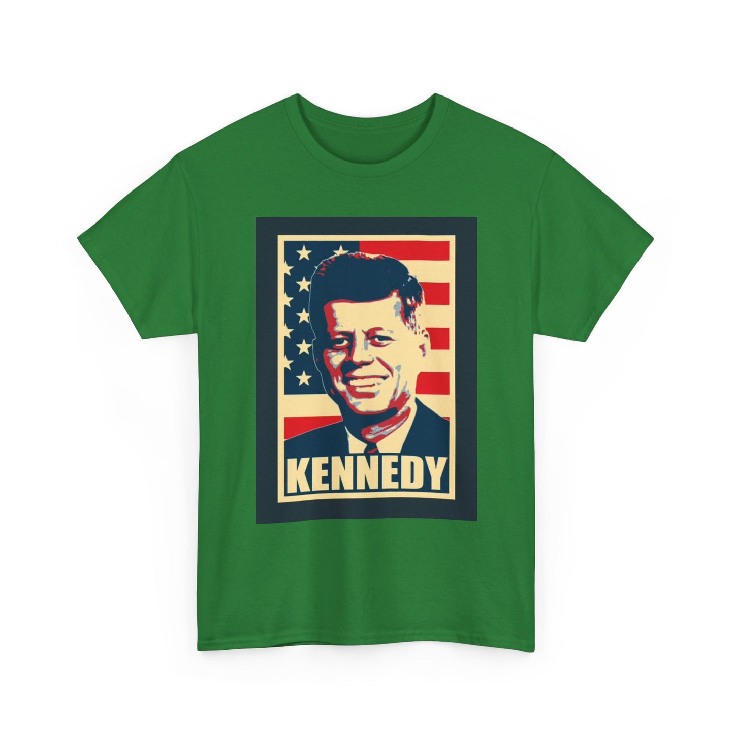 JFK Tshirt John F Kennedy American Flag President Unisex Heavy Cotton Tee